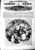 Original Old Antique Print 1851 Scene Maying Ladies Children Country Victorian