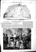 Old Antique Print 1851 Scupture Mother Children Squire Pew Royal Academy 19th