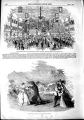 Original Old Antique Print 1851 Lyceum Theatre Soyer Symposium Kensingt 19th