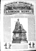 Original Old Antique Print 1851 Queen Victoria Statue Vielle Montagne Company