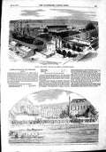 Old Antique Print 1851 Ship Orinoco India Mail Ship Castle Hotel Richmond 19th