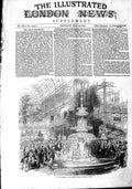 Original Old Antique Print 1851 Transept Crystal Palace Fountain Great Exh 19th
