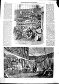 Original Old Antique Print 1851 Tunis Court Exhibition Judkin'S Heald Victorian
