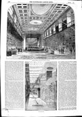 Original Old Antique Print 1851 British Museum Royal King'S Library Long Room