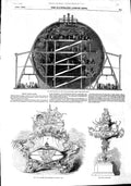 Old Antique Print 1851 Wyld Model Earth Ascot Race Plate Royal Hunt Cup 19th