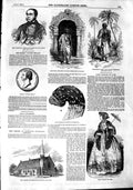 Old Antique Print 1851 Lord Torrington Kiddapple Church Berkshire Banda 19th