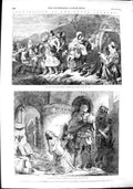 Original Old Antique Print 1851 Royal Academy Art Spae Wife Clachen Execution