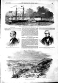 Original Old Antique Print 1851 John Franklin Ship Chinese Pirate View S 19th