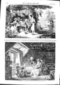 Original Old Antique Print 1851 Gsmith White Conduit House Family Home Dinner