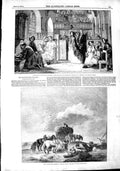 Original Old Antique Print 1851 Bridgewater Gallery Hay Cart Pharisee Publican