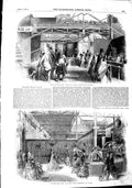 Original Old Antique Print 1851 East Indian Court Exhibition Western Nave 19th