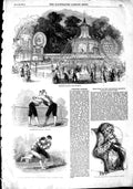 Original Old Antique Print 1851 Cremone Gardens Orchestra Wrestling Meteo 19th