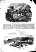 Original Old Antique Print 1851 Wells Upper Austria Teignmouth Beach England