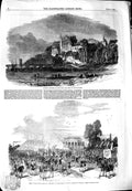 Original Old Antique Print 1851 Chateau D'Amboise Loire Abd-El-Kader Sur 19th