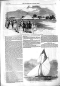 Original Old Antique Print 1851 Archery Leamington Volante Royal Thame Victorian