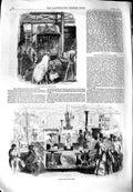 Original Old Antique Print 1851 Ionian Islands Ceylon Court Fine Art Exh 19th