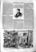 Old Antique Print 1851 Fox Crystal Palace Halifax Court Great Exhibition 19th