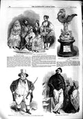 Original Old Antique Print 1851 Algerine Family William Ball Robert Hales Giant