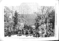 Original Old Antique Print 1851 Crystal Palace Winter Garden Sculpture Horses