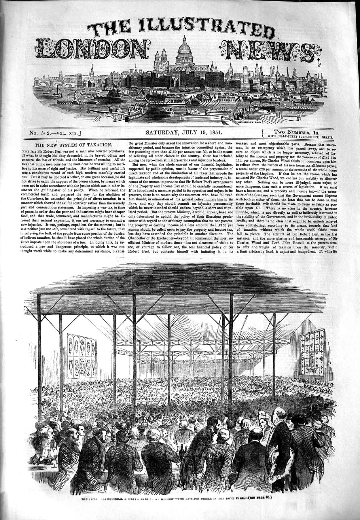 Original Old Antique Print 1851 Royal Agricultural Meeting Windsor Park London