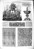Old Antique Print 1851 Stamped Leather Hangings Cornice Bronze Cup Morel 19th