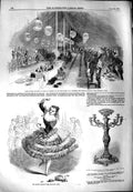 Original Old Antique Print 1851 Spanish Dancers Masonic Banquet Rugby Napier