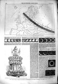 Original Old Antique Print 1851 Map Europe Eclipse Sun Lord Edward Fitzalan 19th