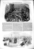 Original Old Antique Print 1851 Carriage Department Ship Atlantic Liverpool
