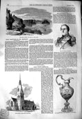 Old Antique Print 1851 Bango Nisida Prison Carlo Poerio Church Kensington 19th