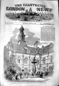 Original Old Antique Print 1851 Court Yard Louis Quatorze Hotel De Ville Mayor