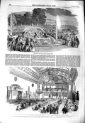 Old Antique Print 1851 Versailles Grandes Eaux Dinner Joseph Paxton Derby 19th