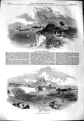 Original Old Antique Print 1851 Margate England Broadstairs Beach Seaside Boats