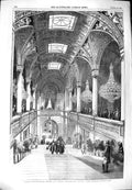Old Antique Print 1851 Great Exhibition Fete Paris Hotel Ville Staircase 19th