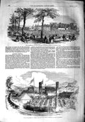 Original Old Antique Print 1851 Peace Temperance Brotherhood Festival Railw 19th