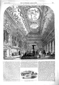 Old Antique Print 1851 Grand Gallery Northumberland House Suffolk Hollar 19th