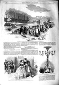 Old Antique Print 1851 Glasgow Ship River Kelvin Opera Haymarket Theatre 19th