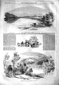 Old Antique Print 1851 Lake District Coniston Calder Abbey Bassenthwaite 19th