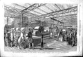 Original Old Antique Print 1851 Machinery Department Crystal Palace Hibbert 19th
