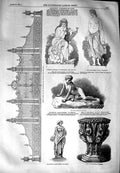 Original Old Antique Print 1851 Coalbrook Dale Gate Nymph Lurleiberg Sc 19th