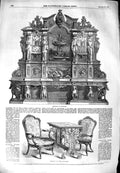 Original Old Antique Print 1851 Furniture Sideboard Fourdinois Webb Bond Street