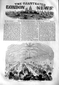 Original Old Antique Print 1851 Banquet Robert Stephenson Bangor 19th