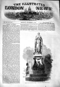 Original Old Antique Print 1851 Colossal Statue Queen Holyrood Palace Edinburgh