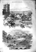 Original Old Antique Print 1851 Victoria Street Westminster Abbey London 19th