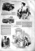 Original Old Antique Print 1851 Catherine Hayes Severus Magna Theatre Church