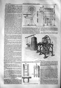 Old Antique Print 1851 Ryder Forgin Machine Soda-Water Bellhouse Fountain 19th