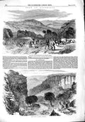 Original Old Antique Print 1851 GMining Australia Bathurst Blue Mo Victorian