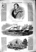 Old Antique Print 1851 Duke Saxecoburg Gotha Ship Apollo Church Arundel 19th