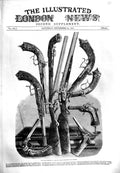 Original Old Antique Print 1851 Great Exhibition Group Arms French Weapons 19th