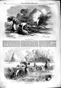 Original Old Antique Print 1851 Harvest France Reaping Stacking Farming Straw