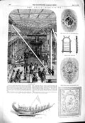 Original Old Antique Print 1851 Machinery Exhibition Indian Barge Bust Buller